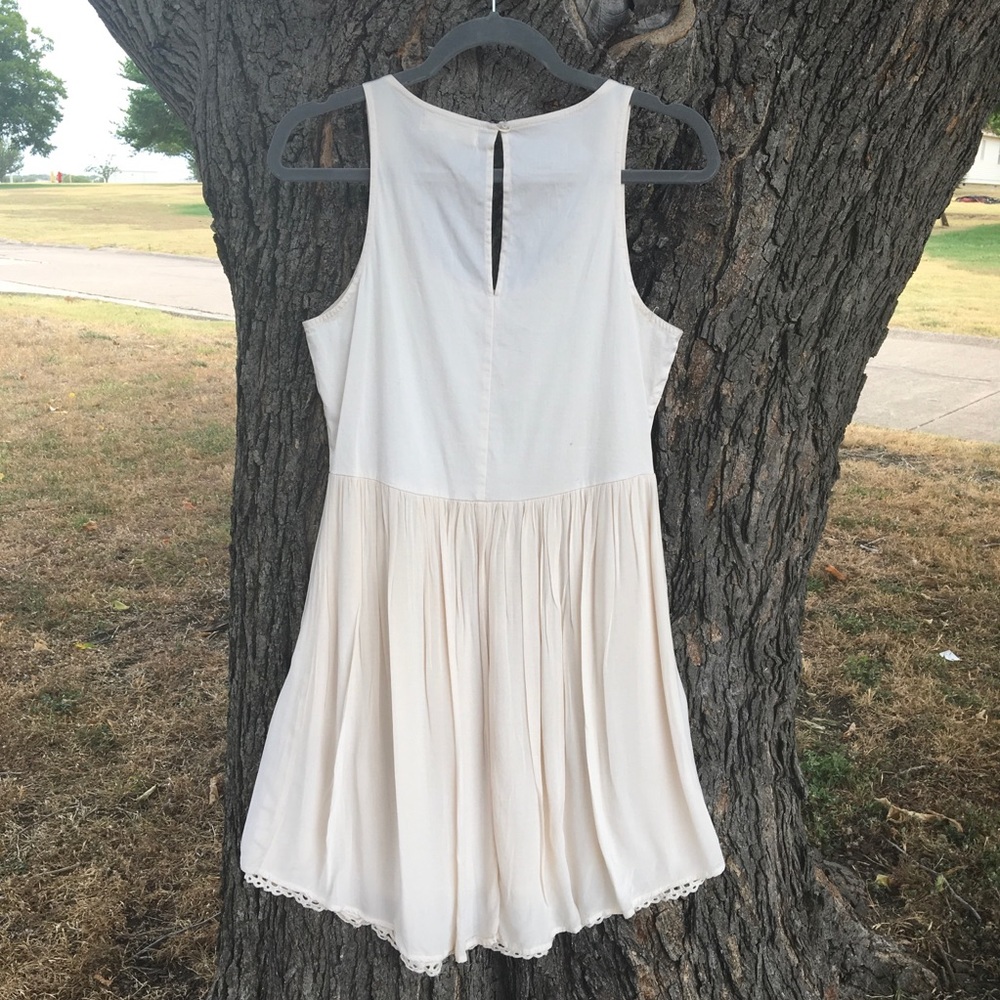 Altar’d State Cream Dress with lace trim Medium - Picture 2 of 5
